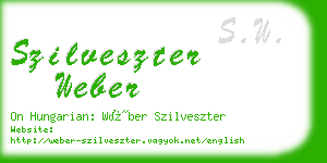 szilveszter weber business card